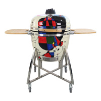 SEB KAMADO Barbecue Kamado en céramique peinte de 26 pouces, grand modèle, au charbon de bois, pour extérieur, fumoir, homologué FDA, vente en gros, usage commercial