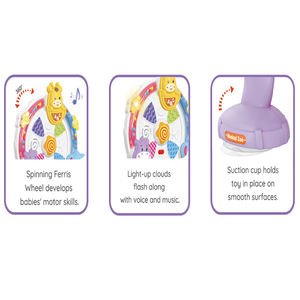 Rueda de La Fortuna MILI Animal, <span class=keywords><strong>Juguete</strong></span> musical giratorio para aprendizaje temprano, bandeja para <span class=keywords><strong>silla</strong></span> alta, <span class=keywords><strong>juguete</strong></span> de desarrollo para bebés - Product Image 5