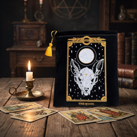 Tas Kartu Tarot Beludru Custom Bersulam, Sarung Buku, Kantong Pelindung E-Reader dengan Rumbai