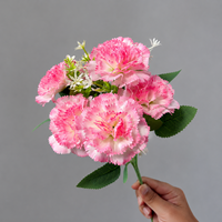 Fleur artificielle de 7 têtes en forme de œillet pour la décoration de la maison, du bureau, des fêtes, ou comme ornement, bouquet de mariage, anniversaire, Saint-Valentin