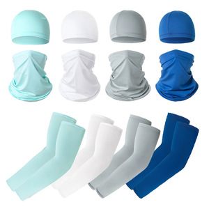 Gorra de Ciclismo con Máscara Facial, Mangas de Protección Solar Anti UV, Transpirable, de Secado Rápido, Unisex, para Adultos, Conjunto Deportivo para Exteriores - Product Image 1