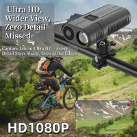 1080p HD Fahrradkamera mit Taschenlampe, Bewegungsmelder und WLAN, Fahrradlicht-Kamera mit TF-Speicherkarte für Outdoor-Videoaufnahmen