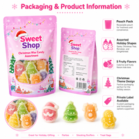 Aneka Permen Lilin Natal 5 Rasa Isi Selai Cair Bentuk Pohon Santa Permen Kenyal