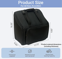 Thicken Accordion Bag Storage Case for 60 Bass Keyboard Button Accordions Bayans Padded Musical Instrument Backpacks