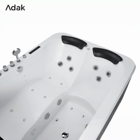 Baignoire autoportante rectangulaire moderne pour intérieur, avec fonction massage, en acrylique portable, drain intégré, écologique, garantie 5 ans, facile à nettoyer