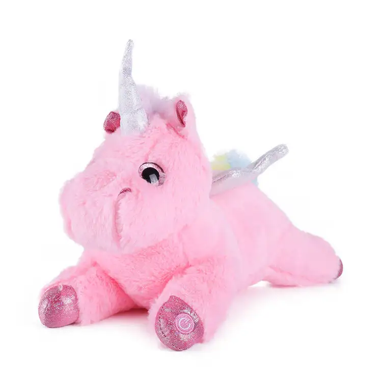 Stuffed unicorn plush pillow toy pink flying horse stuffed animals Christmas gift for girls With Light