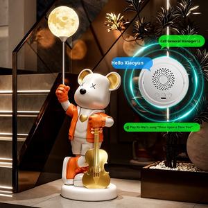 Lampe <span class=keywords><strong>moderne</strong></span> en résine violente ours lune ornements décoratifs pour canapé côté salon hôtel club anniversaire fait à la main - Product Image 4