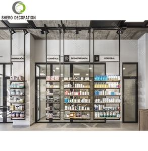 Modern Pharmacy Shops Interior Design Custom Metal Pharmacy <b>Shelves</b> Wood Pharmacy Display Cabinet For Medical Shop Furniture - Product Image 2