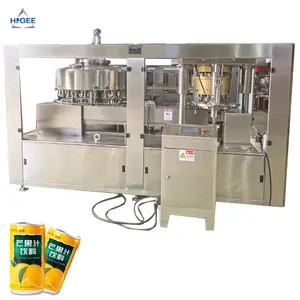 Beverage can line for canned mango passion fruit juice apple blueberry juice soy milk filling and sealing machine