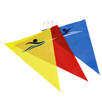 Drapeau de piscine durable rouge, blanc et bleu, installation facile, accessoires de piscine, fanion de dosage.