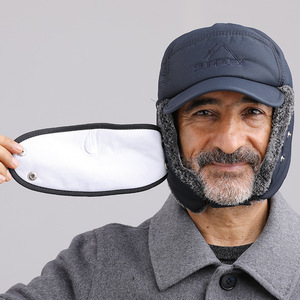 Supplex Winter Lei Feng <b>Hat</b> Gray Fleece Lined Windproof Ear Protection For Men Adult Cycling <b>Warm</b> <b>Hat</b> - Product Image 3