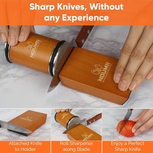 Kit d'affûtage de couteaux à roulettes : bois de hêtre de qualité supérieure, guide magnétique. Affûtage facile et <span class=keywords><strong>efficace</strong></span> pour les chefs et les cuisiniers amateurs. - Product Image 6
