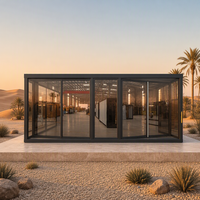 Maison conteneur extensible de 20 pieds, cabane préfabriquée moderne à double aile, mini-maison pour complexe hôtelier dans une oasis désertique et retraite de glamping