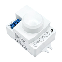 Détecteur de mouvement radar micro-ondes 5,8 GHz à montage au plafond, contrôleur AC220-240V, réglage de la luminosité et de la minuterie, interrupteur d'éclairage automatique