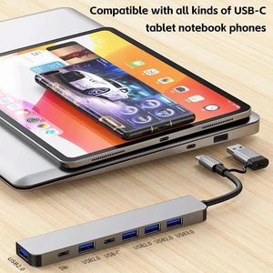 8 in 1 USB <b>C</b> Expander Docking Station USB 3.0 <b>Hub</b> Laptop Adapter TF SD Card Reader - Product Image 4
