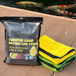 40cm X 60cm Super Absorbent <b>Quick</b>-Dry Microfiber Automotive Detailing <b>Drying</b> <b>Towels</b> for Home Use Twisted Loop Car <b>Drying</b> <b>Towel</b> - Product Image 1