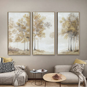 ديكور منزلي لغرفة المعيشة خريف أشجار ذهبية مناظر طبيعية قماش طباعة صوفي صناعة يدوية مودرن لوحات زيتية - Product Image 2