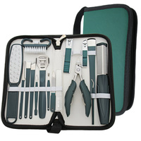 Kit de soin des ongles professionnel tout-en-un en acier inoxydable, 11 pièces, noir, avec coupe-ongles incarnés, outils de pédicure, étui de voyage