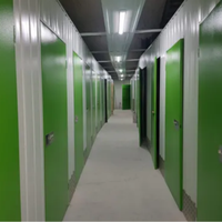 Unités de stockage modulaires préfabriquées avec cloisons en acier, serrure électronique, installation au sol pour location intelligente
