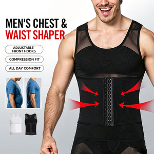 Débardeur Amincissant <span class=keywords><strong>Homme</strong></span> Haute Élasticité, Gaine Amincissante Invisible avec Fermeture à Boucle Réglable, Top Sculptant la Taille pour <span class=keywords><strong>Homme</strong></span> - Product Image 1