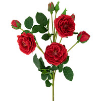 Fleurs Artificielles Effet Naturel Roses Camélia Rouges à Longue Tige, Roses en Soie pour Bouquet de Mariée DIY, Décoration de Mariage et Maison, Fleurs Synthétiques
