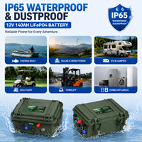 Batterie au lithium LiFePO4 portable pour camping, pêche et bateau, 12,8V 50Ah 80Ah 24V 100Ah 200Ah 1792Wh 12V 140Ah, STOCK UE