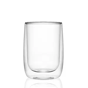 LINUO 2023 tazza in vetro borosilicato trasparente a doppia parete tazze in vetro infrangibile