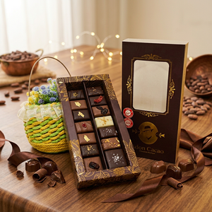 Luxury Drawer <strong>Chocolate</strong> &amp; <strong>Sugar</strong> Gift Box with Window Gold Foil Stamped Recyclable Rigid Boxes Custom Logo Premium Packaging - Product Image 1