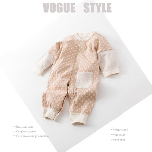 Free shipping high quality color newborn baby'<span class=keywords><strong>s</strong></span> Linnen long sleeve romper of the baby organic baby legs jumpsuit - Product Image 4