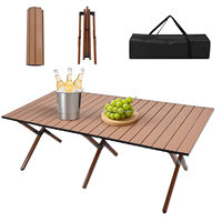 Table de camping pliable en aluminium de 140 lb et 4 pieds, facile à transporter dans un sac, idéale pour les pique-niques en plein air, les barbecues, la cour, la plage