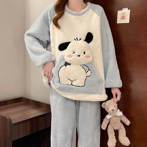 <span class=keywords><strong>Pigiama</strong></span> Invernale Termico <span class=keywords><strong>in</strong></span> <span class=keywords><strong>Pile</strong></span> di Poliestere da <span class=keywords><strong>Donna</strong></span> Taglie Forti con Stampa Cartoon Carina a Girocollo e Maniche Lunghe - Product Image 3