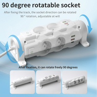 Multiprise murale rotative B2703 avec ports USB-C à charge rapide et protection enfant, idéale pour la maison et le bureau