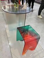 Meubles en acrylique bon marché, chaise, étagère, couleur, tout transparent, tables à manger