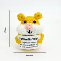 Boneka Hamster Rajutan Tangan Berenergi Positif, Liontin Benang Siap Pakai, Dekorasi Kreatif untuk Orang Dewasa