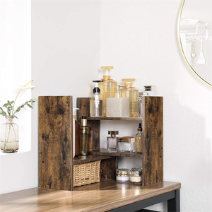 Étagère <span class=keywords><strong>de</strong></span> <span class=keywords><strong>rangement</strong></span> <span class=keywords><strong>de</strong></span> table marron rustique 3 Modules adaptables petite bibliothèque en bois organisateur <span class=keywords><strong>de</strong></span> <span class=keywords><strong>bureau</strong></span> pour <span class=keywords><strong>bureau</strong></span> Studio cuisine - Product Image 5