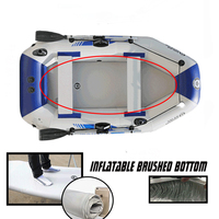 Bateau pneumatique portable épaissi pour 1 à 6 personnes, bateau de ski nautique, bateau de pêche en PVC avec pagaies et pompe