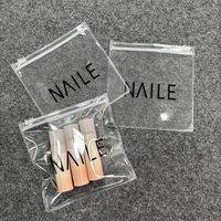 Emballage de rangement cosmétique personnalisable, petit sac en plastique à fermeture éclair, sac à fermeture éclair avec logo imprimé blanc pour collection de bijoux