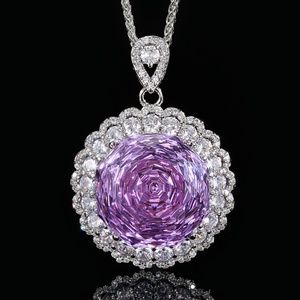 Ensemble collier et boucles d'oreilles en cuivre écologique, motif fleurs en zircon cubique rose taillé en forme de rose, 18 mm, pour femmes, vente en gros - Product Image 5
