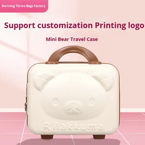 Valise Mini à Main Bear Fashion 14 Pouces, Boîte à Mot de Passe Portable avec Fermeture Éclair, Plastique, Dessin Animé, Souvenir, Étui à Cosmétiques - Product Image 2