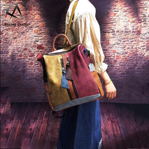 Bolso de Hombro Retro de Moda Andong para Mujer, Mochila de Cuero Vacuno Genuino con Efecto Desgastado, Bolsos y Mochilas para Mujer - Product Image 1