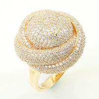925 bagues en argent Sterling bijoux de luxe géométrie champignon fête appariement 18K plaque d'or Cz zircone bijoux grands anneaux pour les femmes