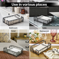 Porte essuie-mains moderne en métal noir mat pour salle de bain, rangement de serviettes, panier, plateau pour salle de bain et cuisine