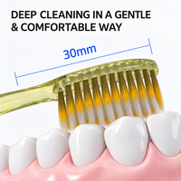 Brosse à dents manuelle pour adultes avec manche transparent, poils souples, nettoyage en profondeur, antidérapante, pour usage domestique, étiquette privée personnalisée