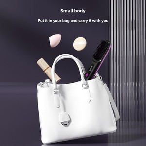 Brosse lissante chauffante sans fil portable pour bébé, anti-brûlure, avec peigne intégré, pour cheveux raides, rechargeable, vente en gros - Product Image 5