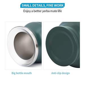 RVS Yerba Mate beker met bombilla, dubbelwandige mate theekop met rietje en reinigingsborstel - Product Image 4