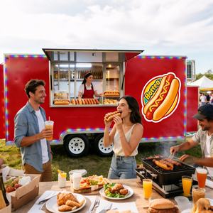 Remorque alimentaire compacte au design moderne avec réservoir d'eau, évier et armoires <span class=keywords><strong>de</strong></span> rangement pour une exploitation complète sur <span class=keywords><strong>site</strong></span> - Product Image 3