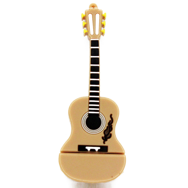 Novelty Colorful Cartoon Guitar PVC USB 2.0/3.0 Flash Drive 8GB 16GB Creative Music Gift for Concert Fans