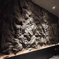 Panneau de décoration flexible en pierre PU fluorescente moderne, imitation brique murale extérieure, roche de montagne, grande dalle pour culture et divertissement