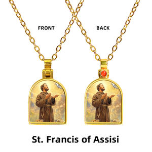 Collar con Colgante Religioso de San Francisco de Asís GIVELUCK para Estilo Católico Cisterciense por Mayor - Product Image 4