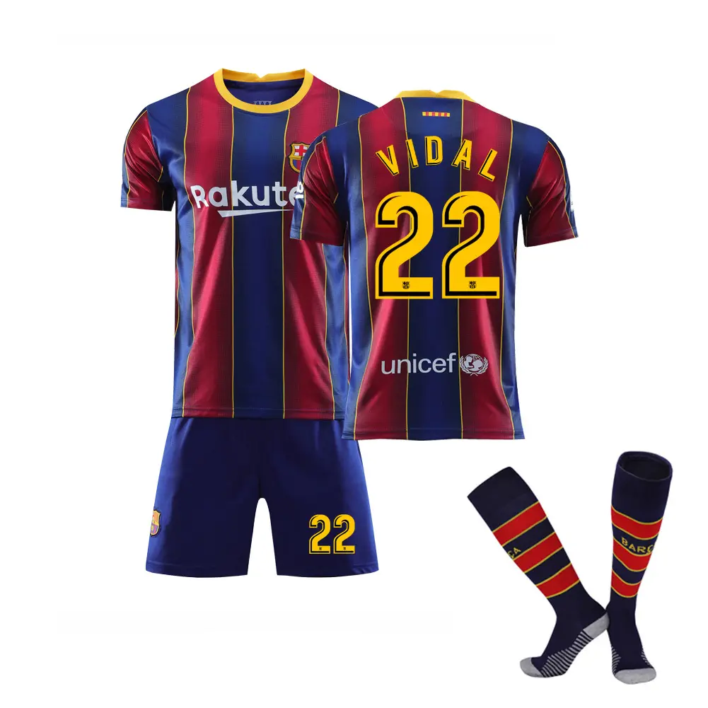 Jersey 20-21 Uit En Thuis Geen. 10 Messi Spel Uniform Kinderen Sport Voetbal Uniform Pak Mannelijke